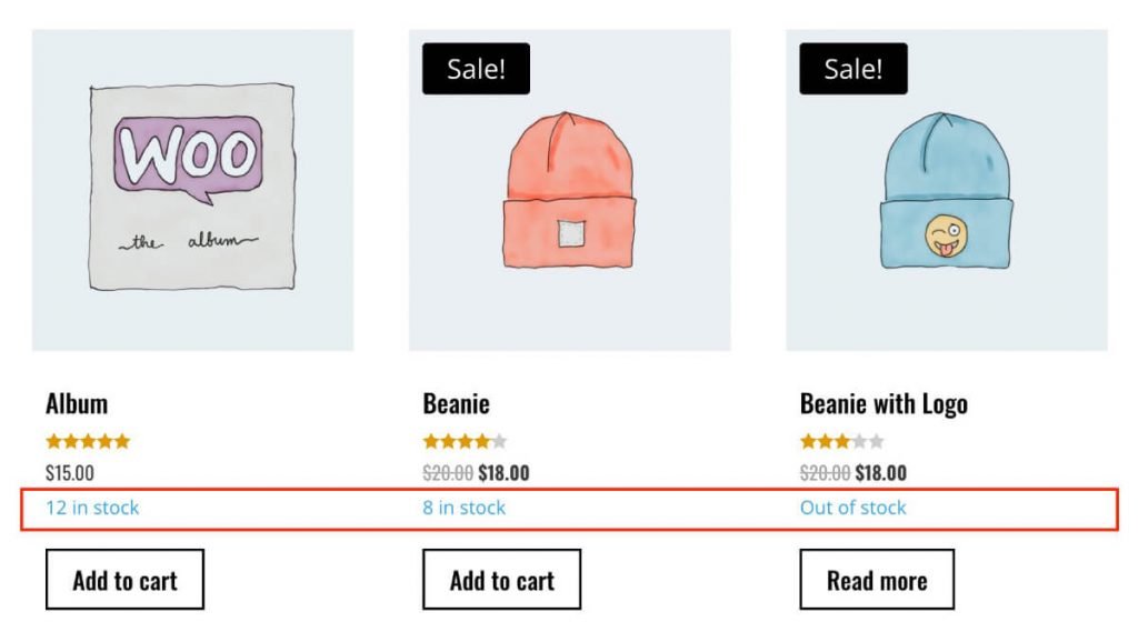 How to display the product quantity on the shop page 3