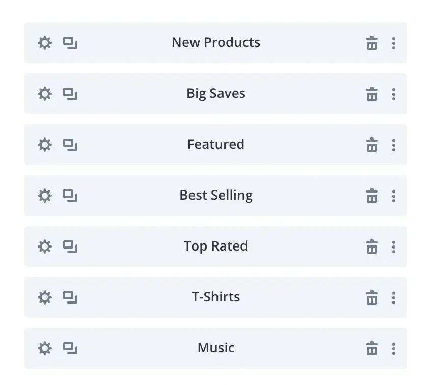 WooCommerce product collections organized with Shop Tabs in Divi